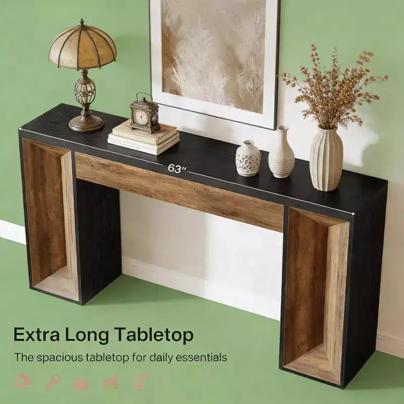 Console moderne GDFStudio Bennett 63 en bois bicolore