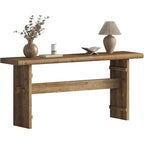 Console Lantine de 63 pouces en bois massif pour entrée, longue table de canapé derrière le canapé, pour hall d'entrée, couloir, salon, montage facile, brun grège