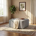 Christopher Knight Home Tariq Pouf carré moderne en bois rembourré en velours côtelé