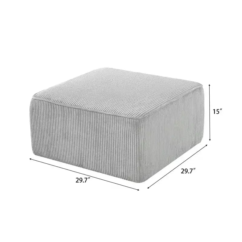 Christopher Knight Home Tariq Pouf carré moderne en bois rembourré en velours côtelé