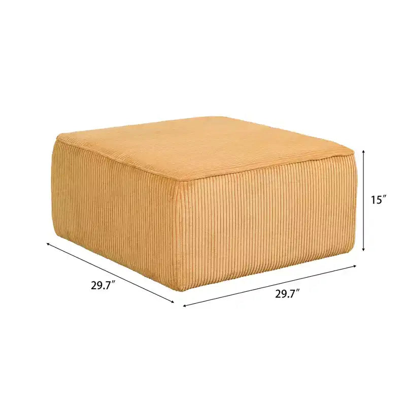 Christopher Knight Home Tariq Pouf carré moderne en bois rembourré en velours côtelé