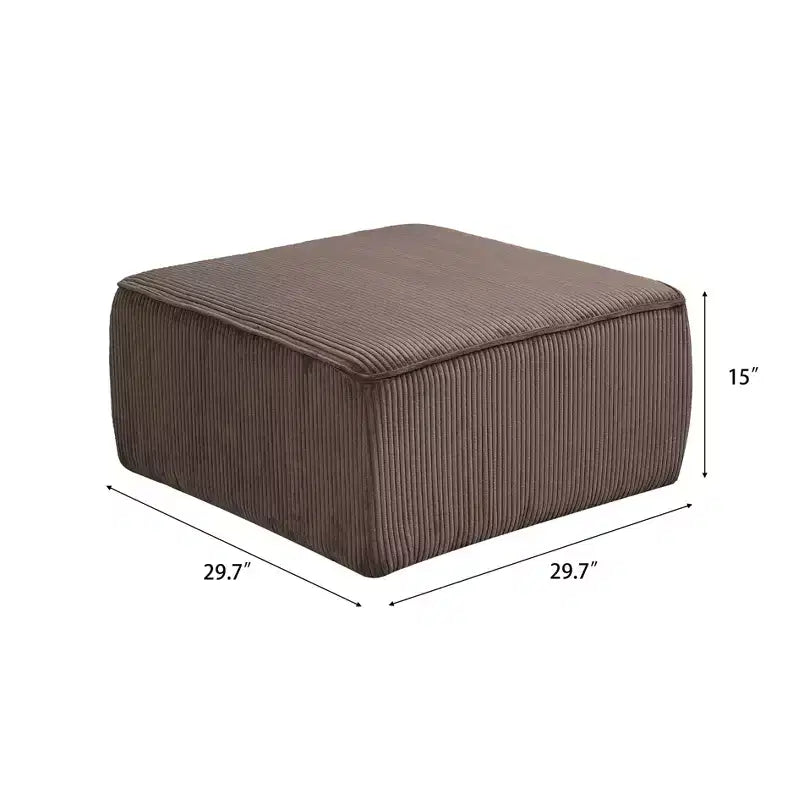 Christopher Knight Home Tariq Pouf carré moderne en bois rembourré en velours côtelé