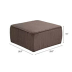 Christopher Knight Home Tariq Pouf carré moderne en bois rembourré en velours côtelé