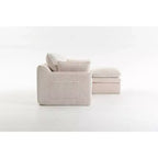 Canapé d'angle en forme de L, canapé en velours côtelé avec pouf mobile, canapé d'angle modulaire compressé pour salon - ModernLuxe