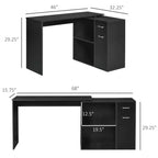 GDFStudio Edin Bureau d'angle en L rotatif avec armoire de rangement et étagères