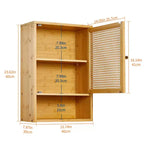 COZONY 24 Armoire murale de ferme en rotin avec portes tressées, organiseur de rangement de salle de bain en bois à 3 niveaux pour les toilettes et la cuisine