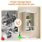COZONY 24 Armoire murale de ferme en rotin avec portes tressées, organiseur de rangement de salle de bain en bois à 3 niveaux pour les toilettes et la cuisine