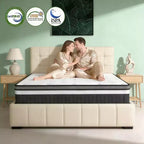 Famistar 14 Inch Mattress in a box Hybrid Spring Memory Foam Medium Firm - White
