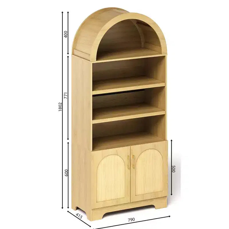 Meuble de cuisine haut Bestier 71" avec portes, armoire de rangement de cuisine avec rangement ouvert et étagères réglables, buffet autoportant bibliothèque ouverte