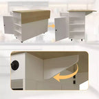 Buffet mobile de cuisine, îlot roulant avec plateau rabattable, 3 tiroirs, étagères coulissantes, porte-épices, porte-serviettes, pour cuisine
