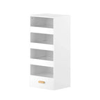 Étagère autoportante à 4 niveaux avec 3 tiroirs coulissants et 1 tiroir inférieur, Armoire de rangement haute pour chambre, salon ou bureau