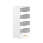 Étagère autoportante à 4 niveaux avec 3 tiroirs coulissants et 1 tiroir inférieur, Armoire de rangement haute pour chambre, salon ou bureau