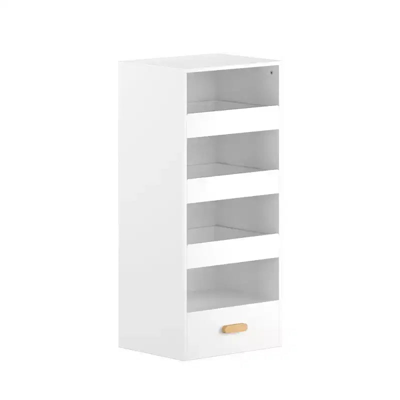 Étagère autoportante à 4 niveaux avec 3 tiroirs coulissants et 1 tiroir inférieur, Armoire de rangement haute pour chambre, salon ou bureau