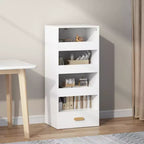 Étagère autoportante à 4 niveaux avec 3 tiroirs coulissants et 1 tiroir inférieur, Armoire de rangement haute pour chambre, salon ou bureau