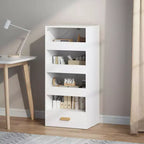 Étagère autoportante à 4 niveaux avec 3 tiroirs coulissants et 1 tiroir inférieur, Armoire de rangement haute pour chambre, salon ou bureau