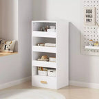 Étagère autoportante à 4 niveaux avec 3 tiroirs coulissants et 1 tiroir inférieur, Armoire de rangement haute pour chambre, salon ou bureau