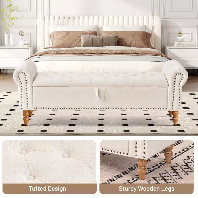furniliving 63 Banc ottoman avec rangement