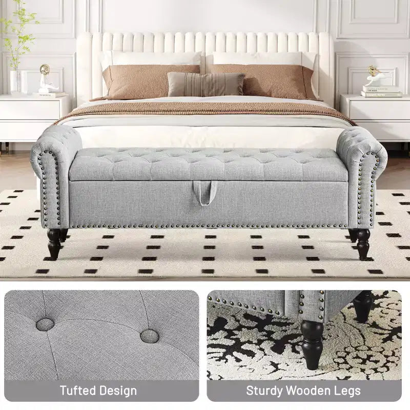 furniliving 63 Banc ottoman avec rangement