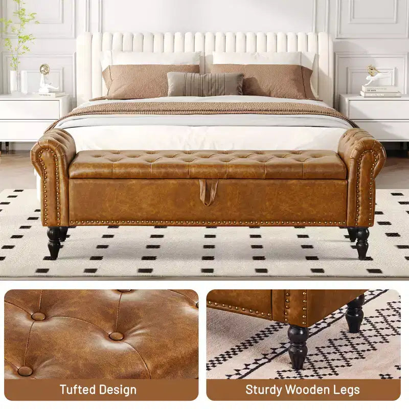 furniliving 63 Banc ottoman avec rangement