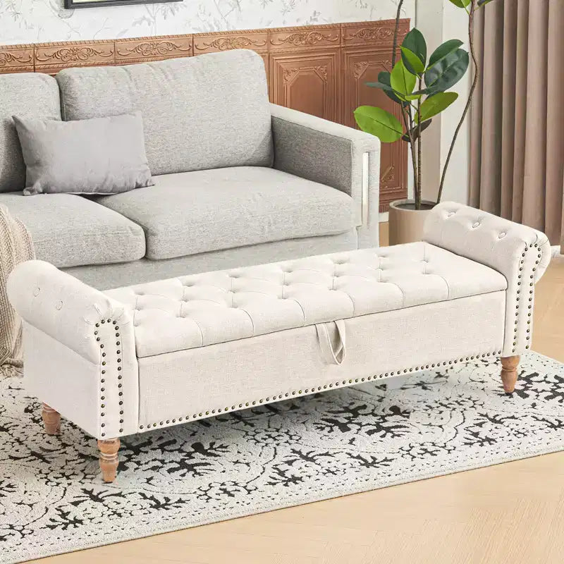 furniliving 63 Ottoman Bench With Storage