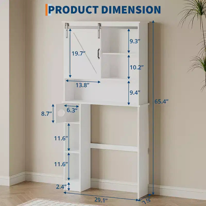 Meuble de Rangement Gain de Place pour WC, avec Double Porte, Étagères Réglables, Organisateur de Salle de Bain Autonome, Style Ferme, Porte-Papier Toilette