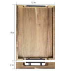 Plateau de service en bois avec poignées métalliques, plateau décoratif ottoman de 43x30 cm, polyvalent pour table basse/petit-déjeuner/lit/salon/cuisine/bar
