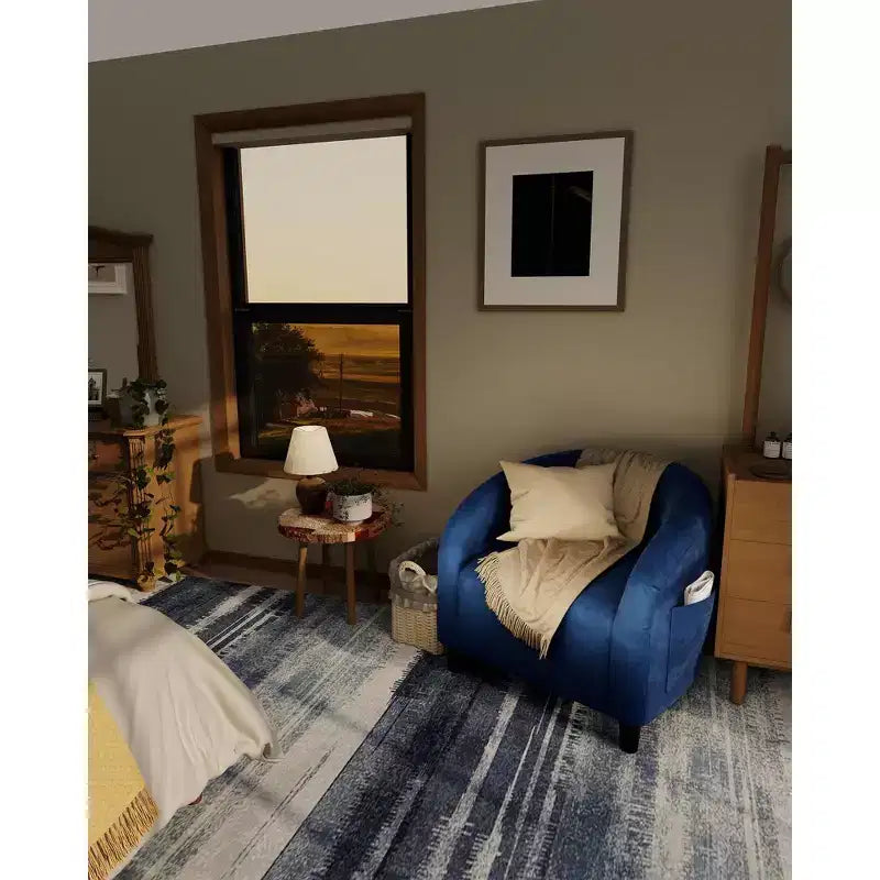 Fauteuil d'appoint moderne confortable, fauteuil simple rembourré doux avec dossier arrondi et pieds robustes, fauteuil de salon pour le salon et la chambre à coucher
