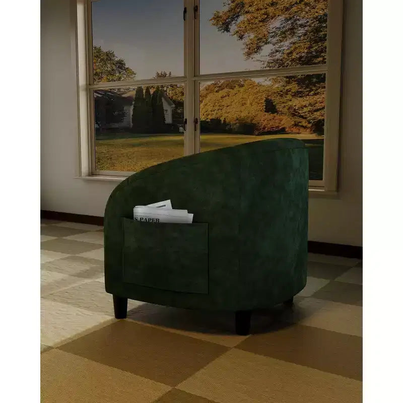 Fauteuil d'appoint moderne confortable, fauteuil simple rembourré doux avec dossier arrondi et pieds robustes, fauteuil de salon pour le salon et la chambre à coucher
