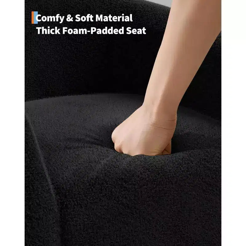 Fauteuil d'appoint moderne confortable, fauteuil simple rembourré doux avec dossier arrondi et pieds robustes, fauteuil de salon pour le salon et la chambre à coucher