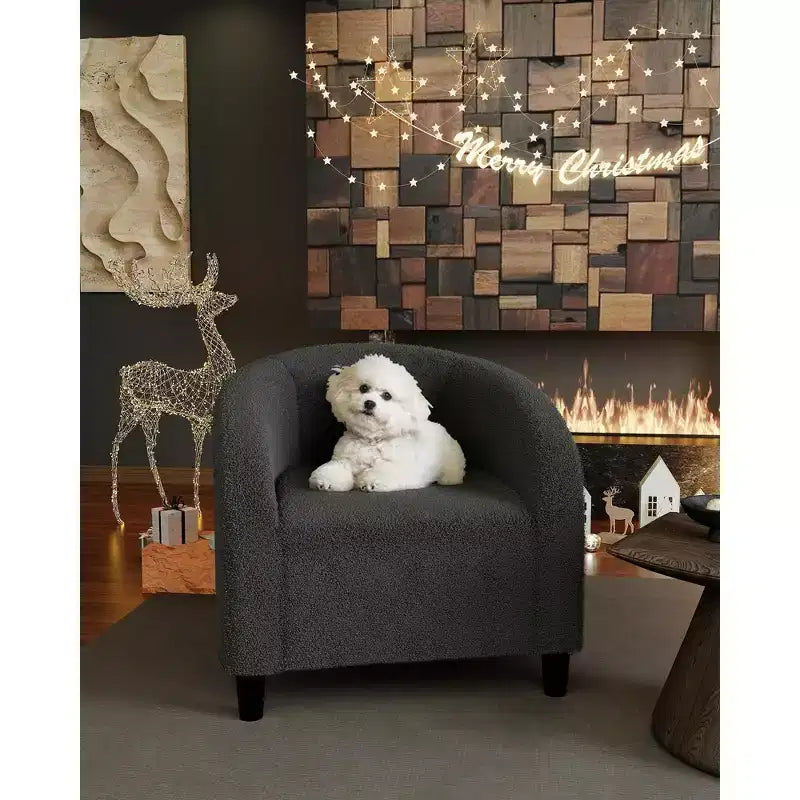 Fauteuil d'appoint moderne confortable, fauteuil simple rembourré doux avec dossier arrondi et pieds robustes, fauteuil de salon pour le salon et la chambre à coucher