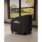 Fauteuil d'appoint moderne confortable, fauteuil simple rembourré doux avec dossier arrondi et pieds robustes, fauteuil de salon pour le salon et la chambre à coucher