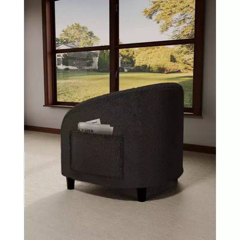 Fauteuil d'appoint moderne confortable, fauteuil simple rembourré doux avec dossier arrondi et pieds robustes, fauteuil de salon pour le salon et la chambre à coucher