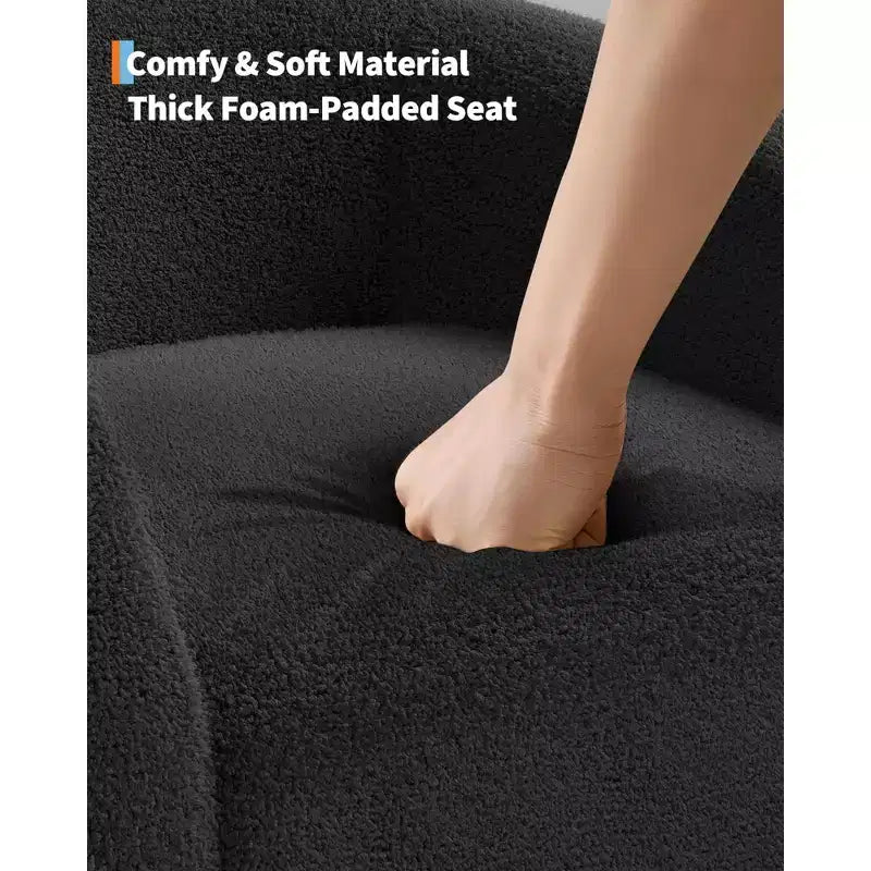 Fauteuil d'appoint moderne confortable, fauteuil simple rembourré doux avec dossier arrondi et pieds robustes, fauteuil de salon pour le salon et la chambre à coucher