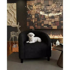 Fauteuil d'appoint moderne confortable, fauteuil simple rembourré doux avec dossier arrondi et pieds robustes, fauteuil de salon pour le salon et la chambre à coucher