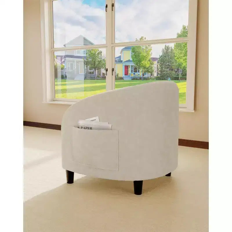 Fauteuil d'appoint moderne confortable, fauteuil simple rembourré doux avec dossier arrondi et pieds robustes, fauteuil de salon pour le salon et la chambre à coucher
