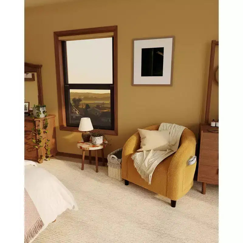 Fauteuil d'appoint moderne confortable, fauteuil simple rembourré doux avec dossier arrondi et pieds robustes, fauteuil de salon pour le salon et la chambre à coucher