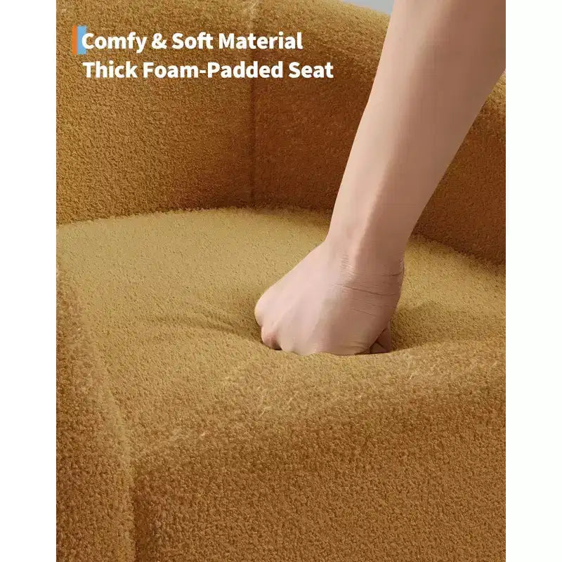 Fauteuil d'appoint moderne confortable, fauteuil simple rembourré doux avec dossier arrondi et pieds robustes, fauteuil de salon pour le salon et la chambre à coucher