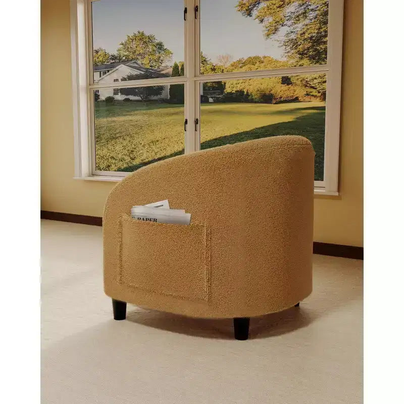 Fauteuil d'appoint moderne confortable, fauteuil simple rembourré doux avec dossier arrondi et pieds robustes, fauteuil de salon pour le salon et la chambre à coucher