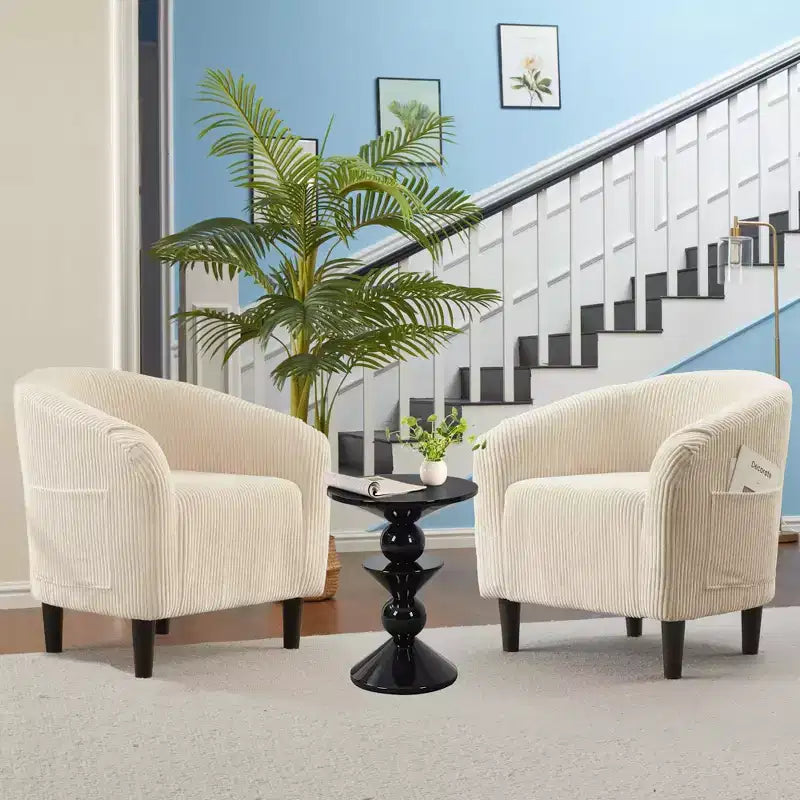 Fauteuil d'appoint moderne confortable, fauteuil simple rembourré doux avec dossier arrondi et pieds robustes, fauteuil de salon pour le salon et la chambre à coucher