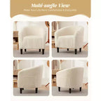 Fauteuil d'appoint moderne confortable, fauteuil simple rembourré doux avec dossier arrondi et pieds robustes, fauteuil de salon pour le salon et la chambre à coucher