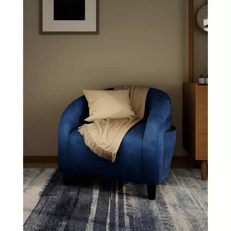 Fauteuil d'appoint moderne confortable, fauteuil simple rembourré doux avec dossier arrondi et pieds robustes, fauteuil de salon pour le salon et la chambre à coucher