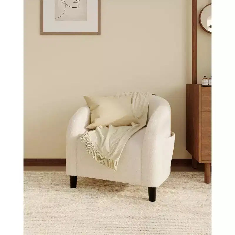 Fauteuil d'appoint moderne confortable, fauteuil simple rembourré doux avec dossier arrondi et pieds robustes, fauteuil de salon pour le salon et la chambre à coucher