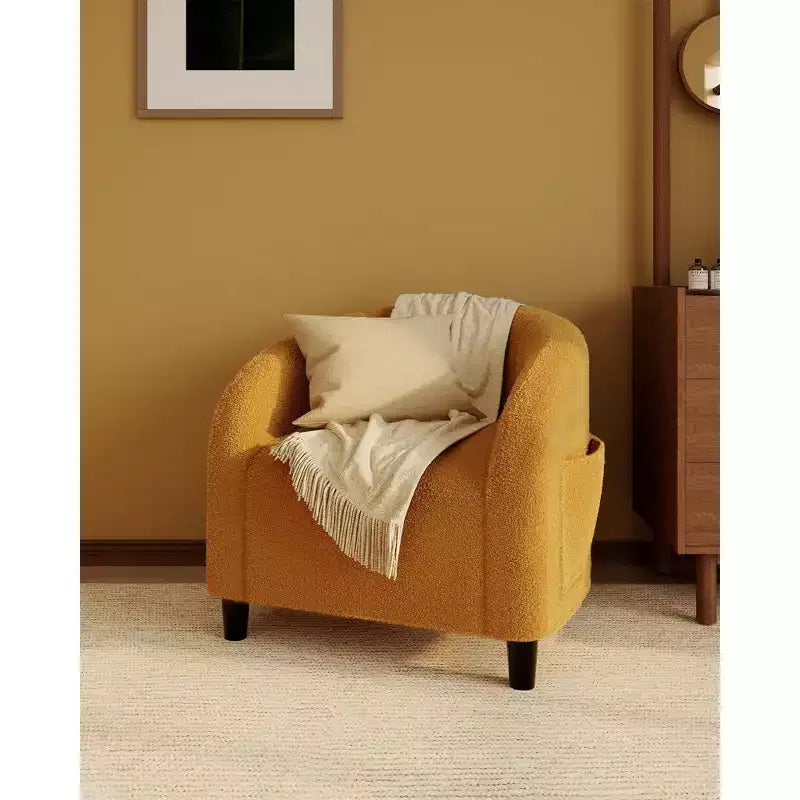 Fauteuil d'appoint moderne confortable, fauteuil simple rembourré doux avec dossier arrondi et pieds robustes, fauteuil de salon pour le salon et la chambre à coucher
