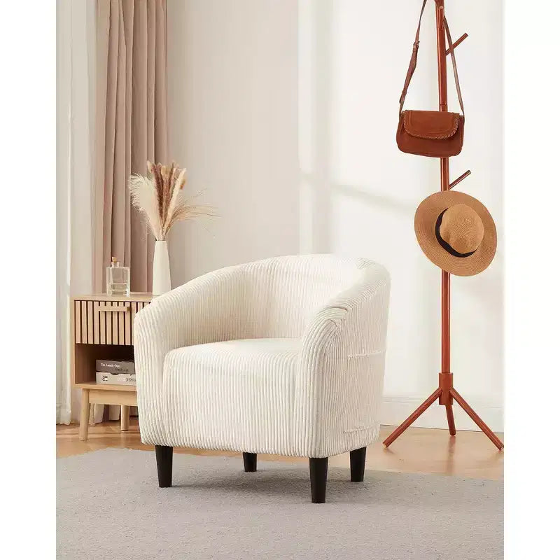 Fauteuil d'appoint moderne confortable, fauteuil simple rembourré doux avec dossier arrondi et pieds robustes, fauteuil de salon pour le salon et la chambre à coucher