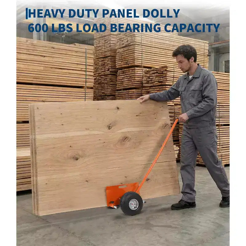 Diable à panneau robuste avec poignée étendue Charge de 300 kg 10 roues en caoutchouc durables Transport efficace de plaques Chariot de déplacement pour plaques de plâtre et dalles