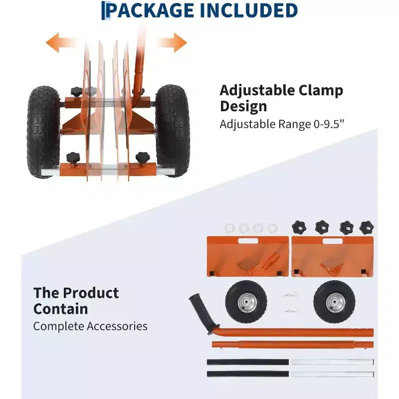 Diable à panneau robuste avec poignée étendue Charge de 300 kg 10 roues en caoutchouc durables Transport efficace de plaques Chariot de déplacement pour plaques de plâtre et dalles