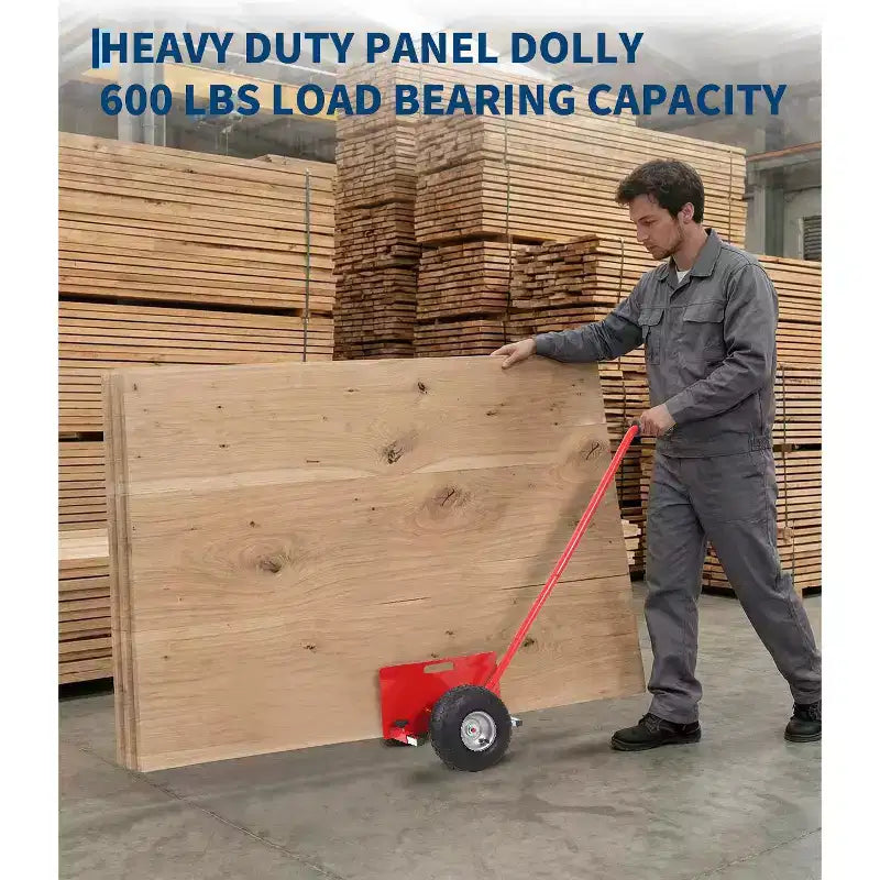 Diable à panneau robuste avec poignée étendue Charge de 300 kg 10 roues en caoutchouc durables Transport efficace de plaques Chariot de déplacement pour plaques de plâtre et dalles