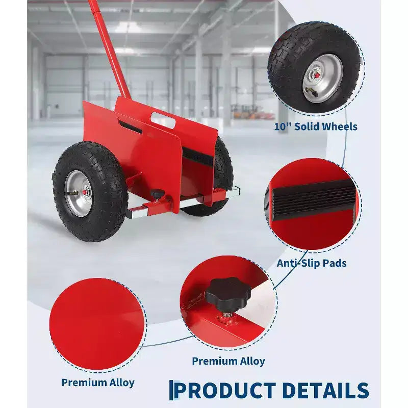 Diable à panneau robuste avec poignée étendue Charge de 300 kg 10 roues en caoutchouc durables Transport efficace de plaques Chariot de déplacement pour plaques de plâtre et dalles