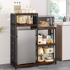 Étagère réglable de 123,9 cm pour mini-réfrigérateur avec prise de courant, support robuste de 163 kg, 6 niveaux de rangement pour cuisine/salon/bureau/chambre d'étudiant