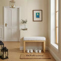 FurnitureR Upholstered Shoe Bench with Wooden Frame, Modern Entryway Bench with Cushion Seat, Small Accent Bench for Bedroom, Hallway, Living Room